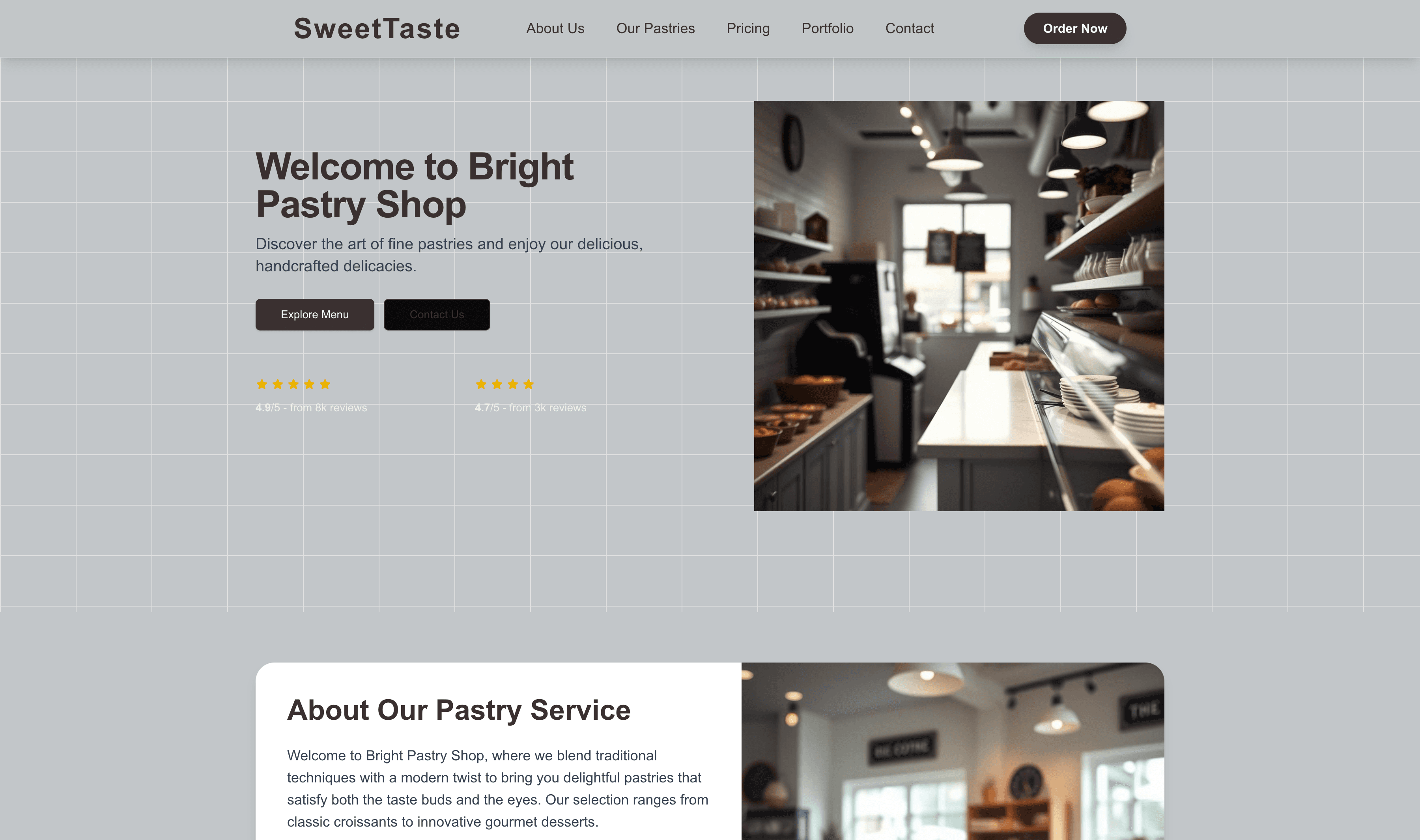Transform a Pastry Shop (Bright) Website Template into Website in Minutes