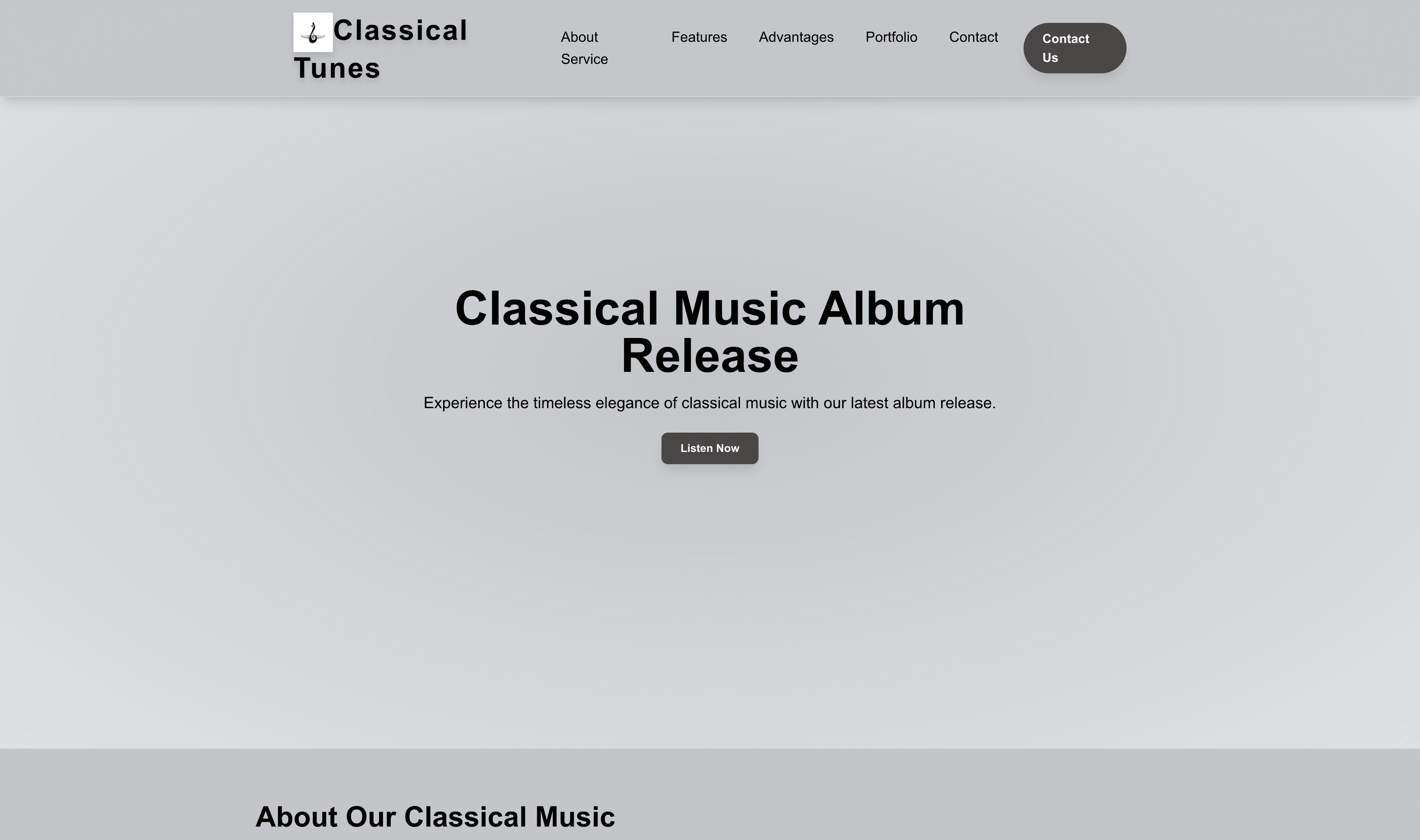 Transform a Classical Music Album Release (Traditional) Website Template into Website in Minutes