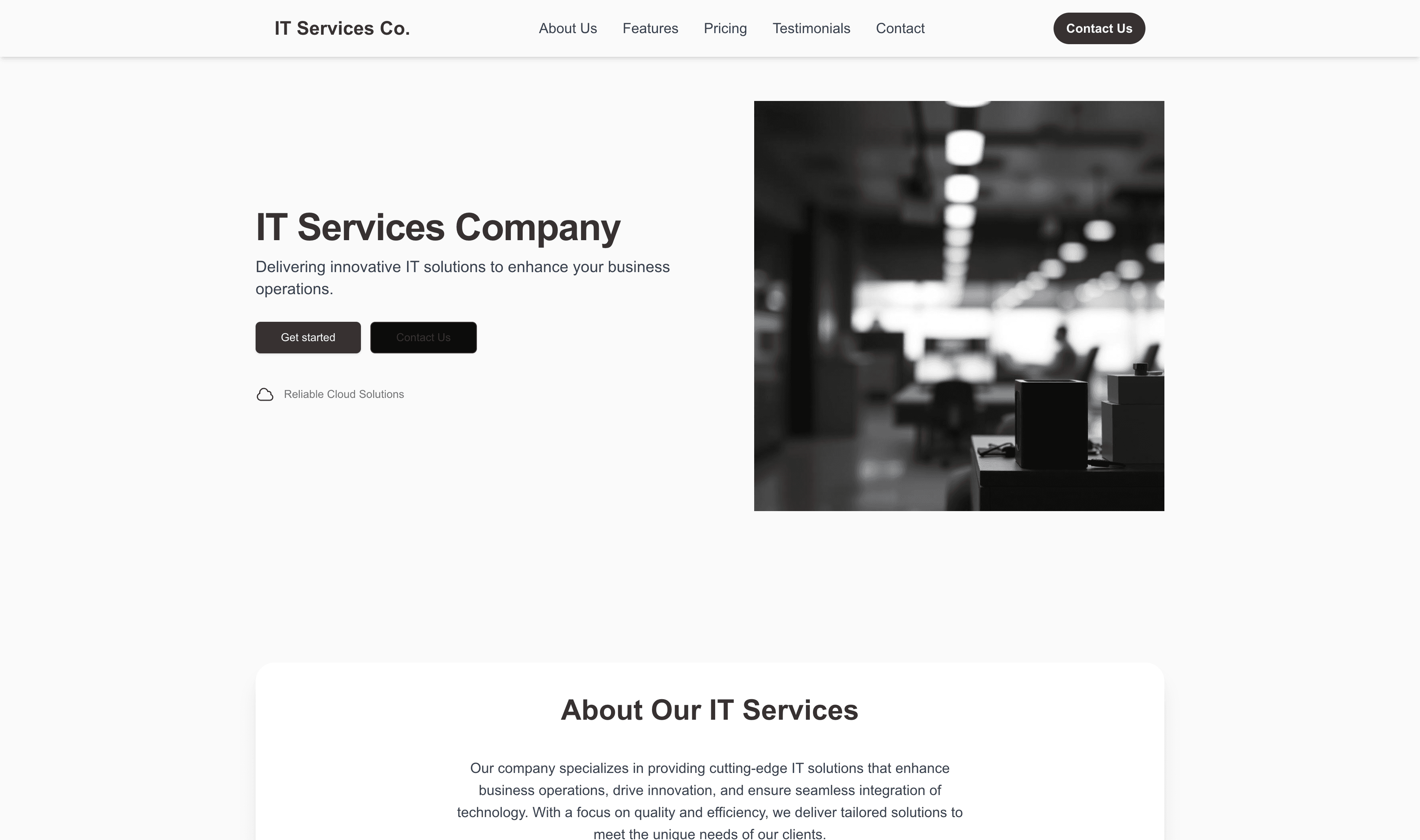 Transform a IT Services Company Website Template into Website in Minutes