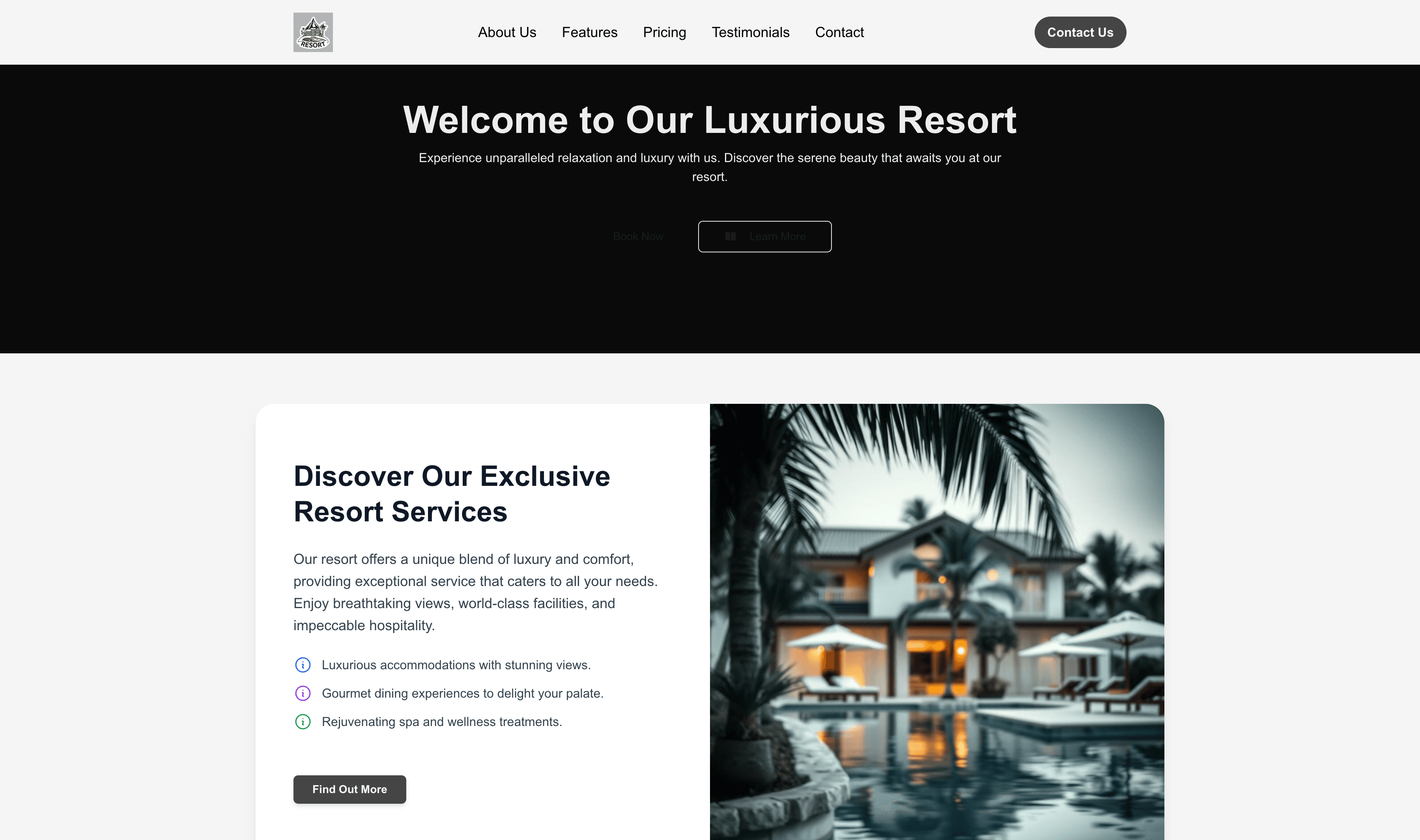 Transform a Resort Website Template into Website in Minutes