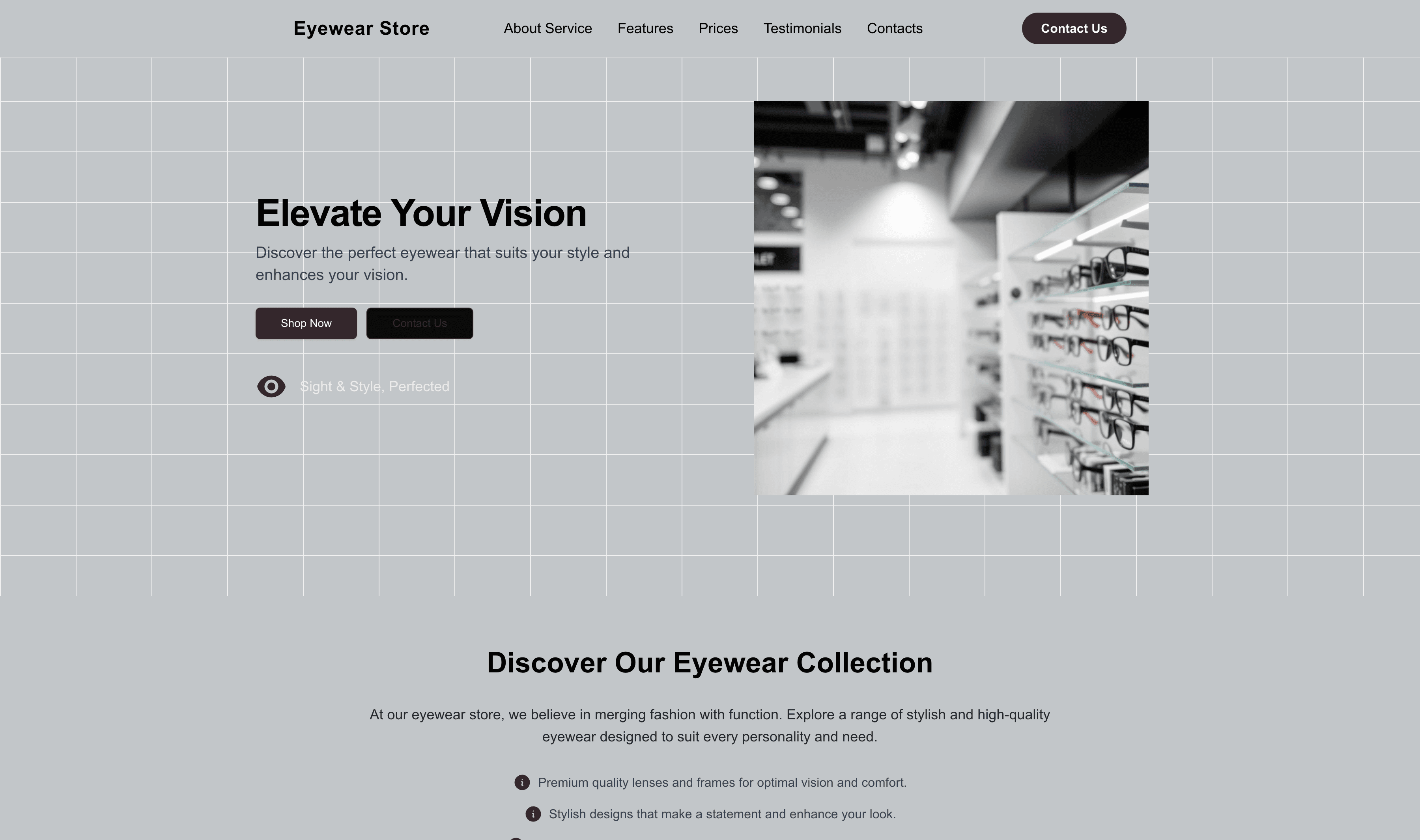 Transform a Eyewear Store Website Template into Website in Minutes