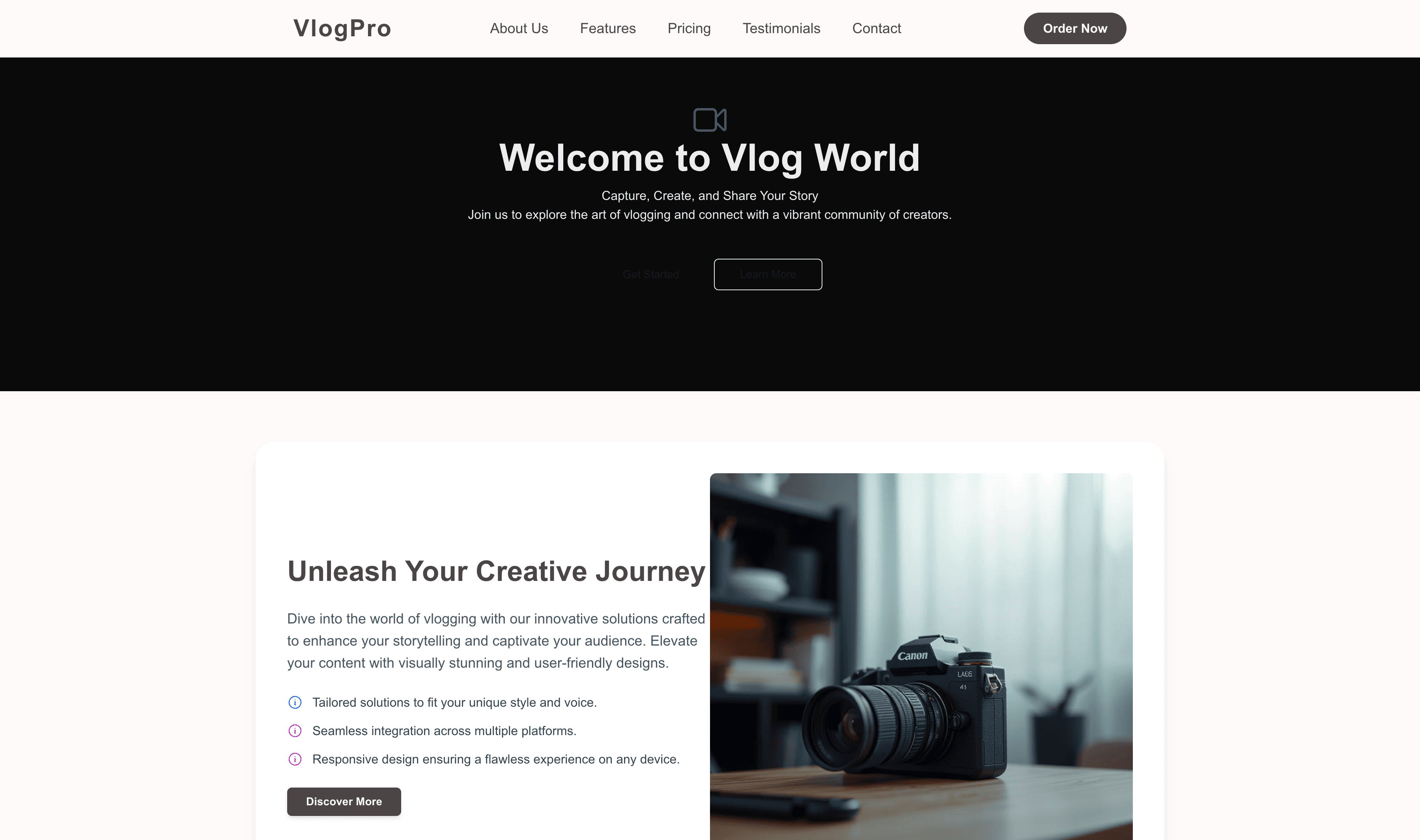 Transform a Vlog Website Template into Website in Minutes