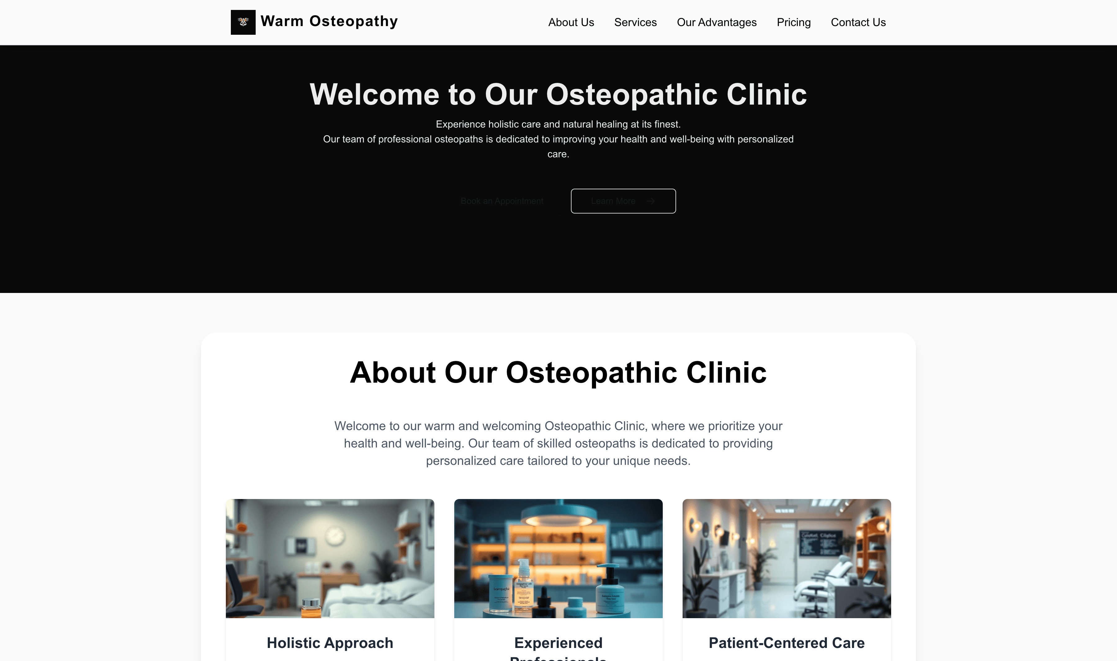 Transform a Osteopathic Clinic (Warm) Website Template into Website in Minutes