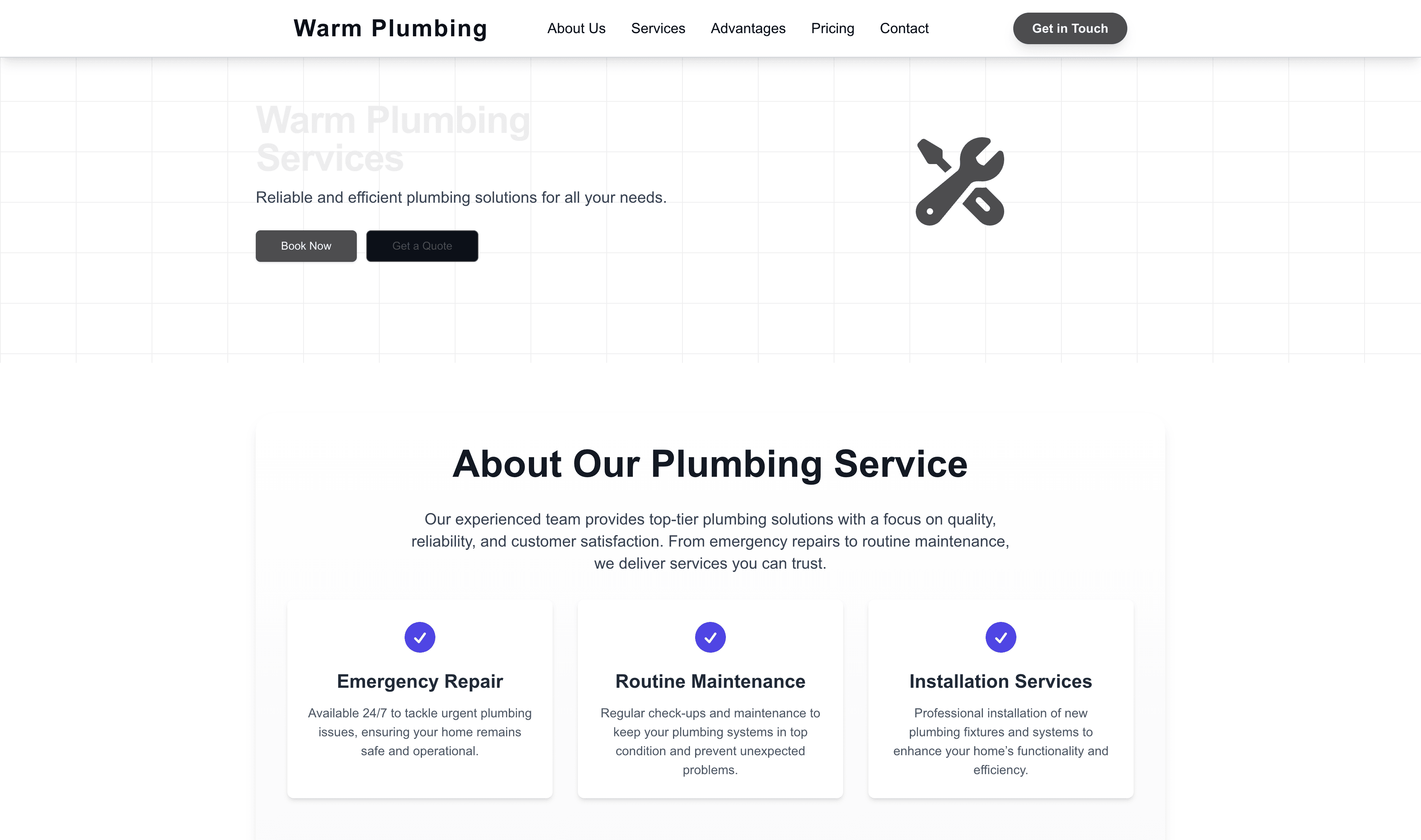 Transform a Plumbing Service (Warm) Website Template into Website in Minutes