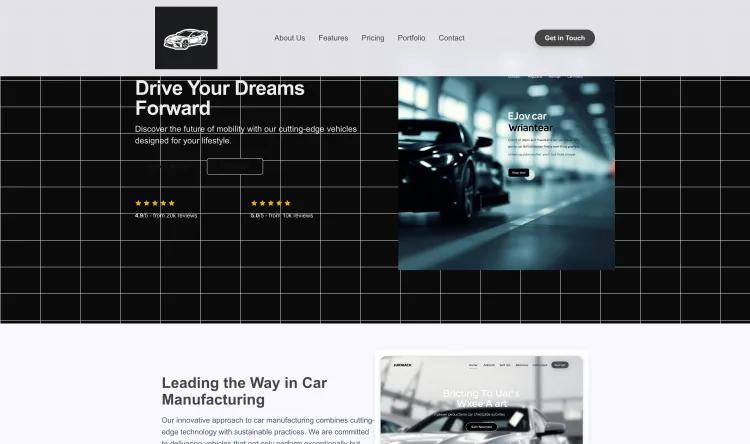 Car Manufacturer Landing Page (Dark)