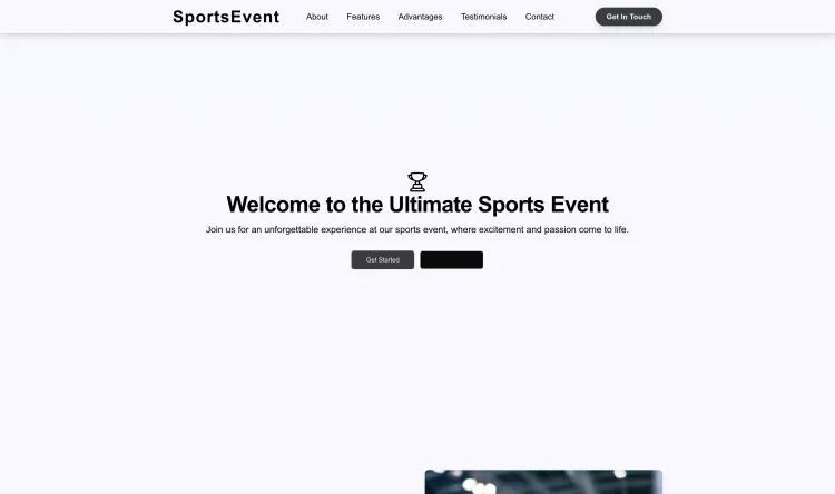 Sports Event Landing Page
