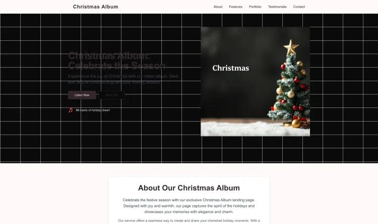 Christmas Album Landing Page