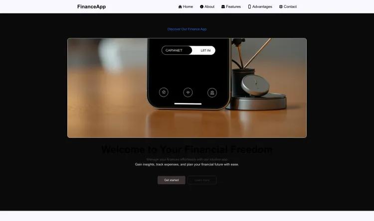 Finance App Landing Page (Bold)