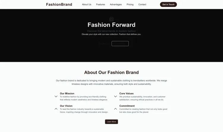 Fashion Brand Landing Page (Modern)