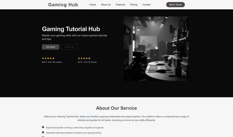 Gaming Tutorial Hub (Dark)