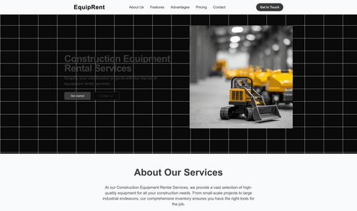 construction-equipment-rental-services-minimal-website-template