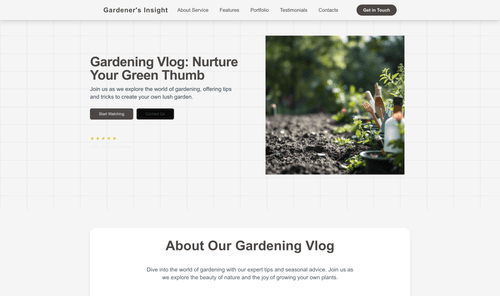 gardening-vlog-website-template