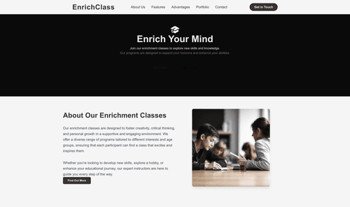 enrichment-classes-website-template