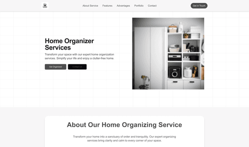 home-organizer-website-template