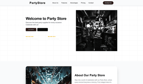 party-store-website-template