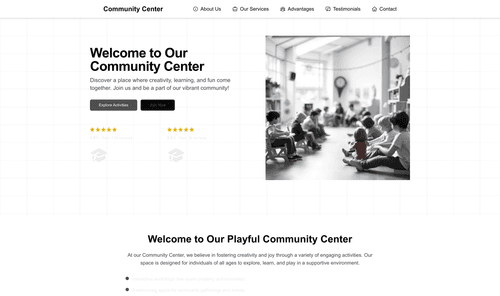 community-center-playful-website-template