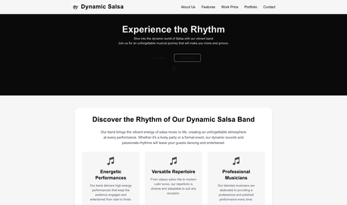 salsa-band-dynamic-website-template