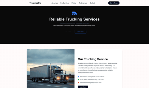 trucking-company-minimal-website-template