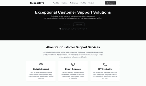 customer-support-company-professional-website-template