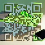Modern smartphone and green pickaxe prop displayed on a smooth desk.