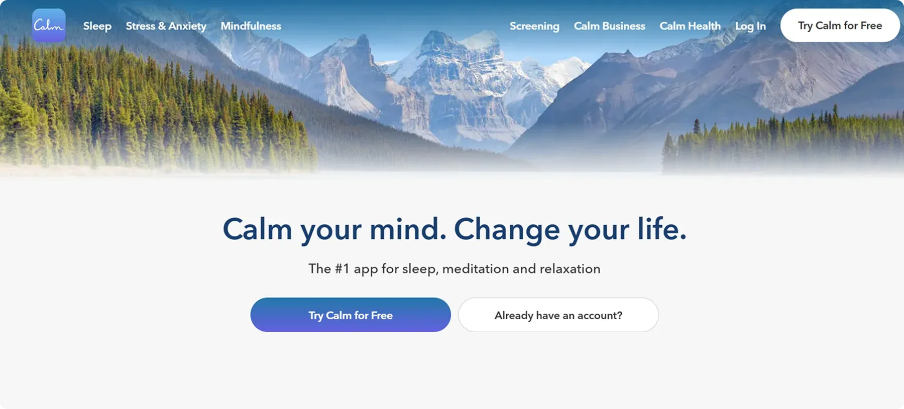 calm-landing-page-example