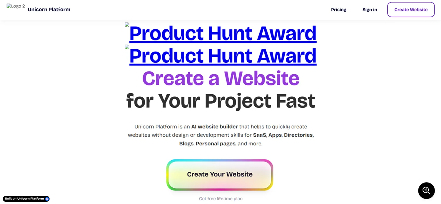 unicorn-platform-homepage