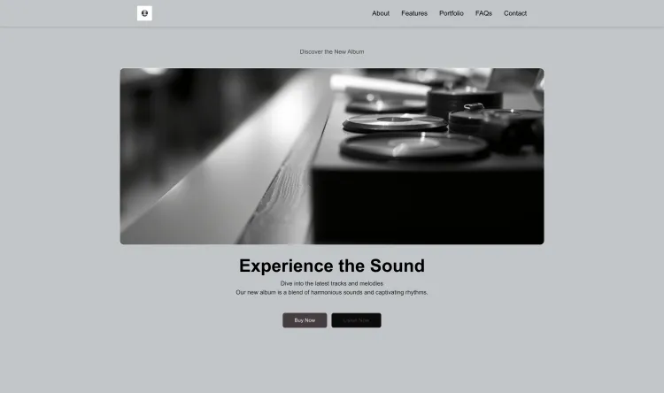 New Album Landing Page Website Template