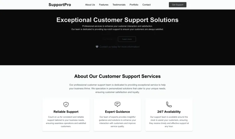 Customer Support Company (Professional) Website Template