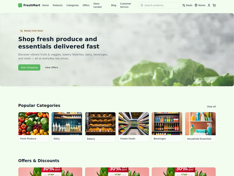 Supermarket Website Template Supermarket Website Template